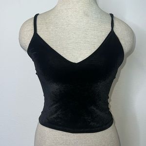 Brandy Melville Velvet Velour Crop Tank Top